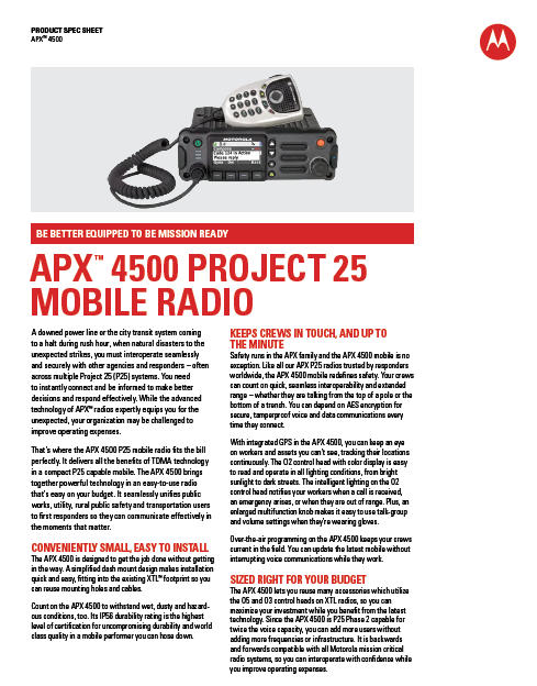 APX4500-Specs
